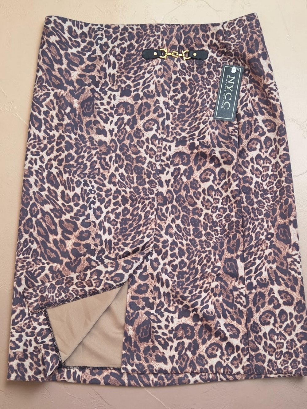 New NYCC leopard lined skirt Women size Medium